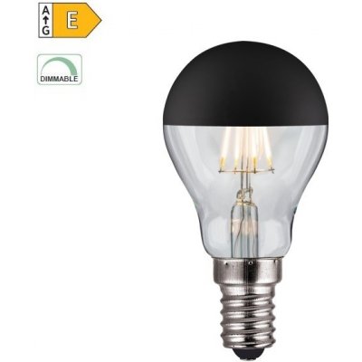 Diolamp LED Filament zrcadlová žárovka 5W/230V/E14/2700K/620Lm/180°/DIM, černý vrchlík – Hledejceny.cz