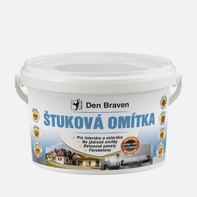 Den Braven Štuková omítka, kbelík, bílá Štuková omítka, kbelík, 25 kg, bílá – Zbozi.Blesk.cz