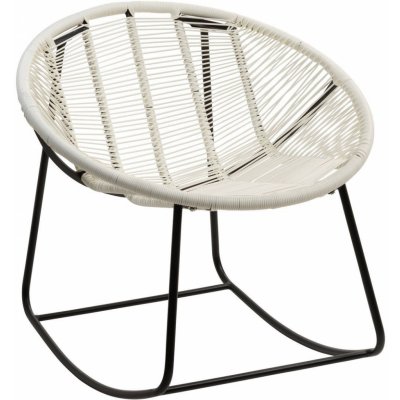 J-Line by Jolipa kovové houpací křeslo s výpletem Pam Bílo-černé – Hledejceny.cz