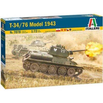 Italeri Model Kit tank 7078 T-34/76 Model 1943 CF 33-7078 1:72 – Zboží Mobilmania