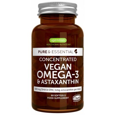 Igennus Omega 3 z mořských řas DHA EPA 600 mg s astaxantinem Vegan – Hledejceny.cz