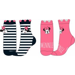 Minnie Mouse Dívčí ponožky lososová proužek Mix barev