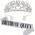 Sada Happy Queen - šerpa a korunka stříbrná (75) – Zboží Dáma