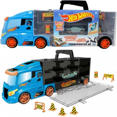 ODS Hot Wheels Transporter Truck pro 14 autíček 1 autíčko a dopravní značky