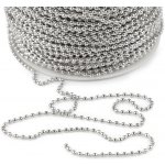 Prima-obchod Kuličkový řetízek metráž Ø2,4 mm, barva platina – Zboží Dáma