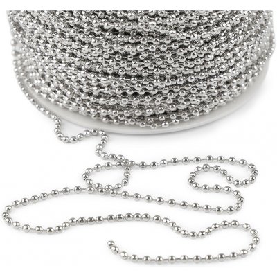 Prima-obchod Kuličkový řetízek metráž Ø2,4 mm, barva platina – Zboží Dáma