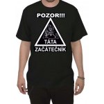 Tričko Pozor táta začátečník černá – Zboží Dáma