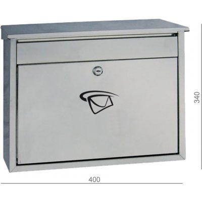 Poštovní schránka (400x340x100 mm), max. formát listu: C4, leštěná nerez / AISI430 – Sleviste.cz