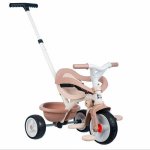 Smoby s volnoběhem Be Move Comfort Tricycle Beiges nastavitelnou vodicí rukojetí a ochrannou hrazdou s tichými EVA kolečky béžová – Zboží Mobilmania
