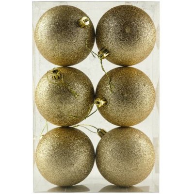 DECOLED Plastové koule prům. 8 cm šampaň 6× glitter – Hledejceny.cz