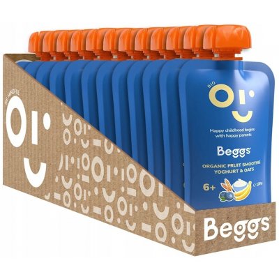Beggs BIO Smoothie s ovocem, jogurtem a ovesnými vločkami 12 x 120 g – Zboží Dáma