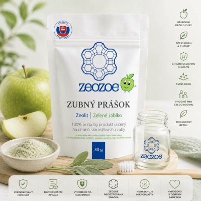 ZEOZOE Přírodní zubní prášek zelené jablko Refill 30 g – Hledejceny.cz