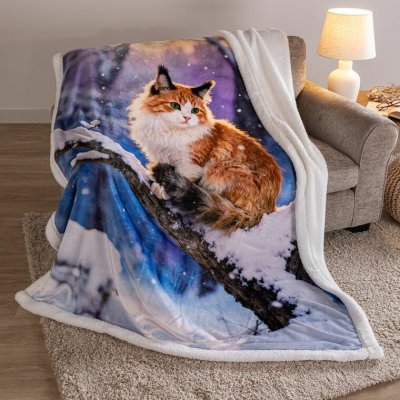 decoDoma ORIGINAL COLLECTION Beránková deka SNOW CAT 140x200 – Hledejceny.cz