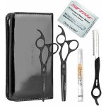 Olivia Garden Silk Cut Shear Matt Black Edition SET sada profi kadeřnických nůžek – Zboží Dáma