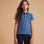 FOUGANZA Dívčí jezdecké polo tričko 140 světle modré