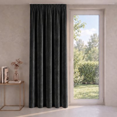 Dekorační velvet závěs s řasící páskou ESTER 140x270 cm černá (cena za 1 kus) MyBestHome – Hledejceny.cz