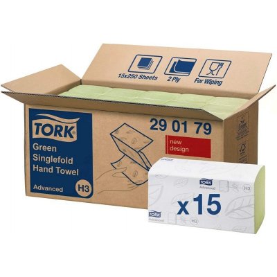 Tork Singlefold, 2 vrstvy, zelené, 15 x 250 ks, 290179 – Zboží Dáma
