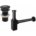 MEXEN/S Umyvadlový sifon s výpustí click-clack, s přepadem, černý 7992060-70 – Zboží Mobilmania