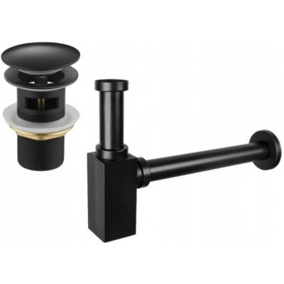 MEXEN/S Umyvadlový sifon s výpustí click-clack, s přepadem, černý 7992060-70 – Zboží Mobilmania