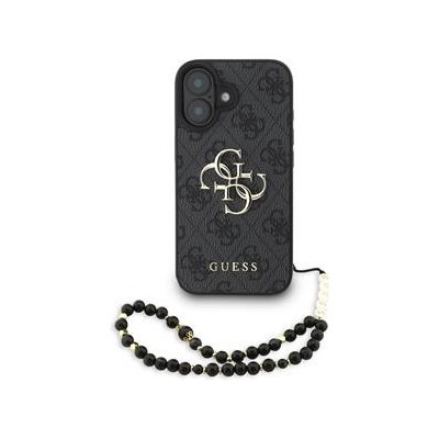 Guess PU 4G Metal Logo Strap pro Apple iPhone 16, černá – Zboží Mobilmania
