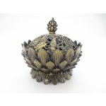 Mani Bhadra Kadidelnice mosazná s pokličkou červená barva 9,5 x 9 cm – Hledejceny.cz