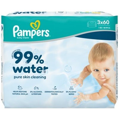 Pampers 99 % vody Dětské čisticí ubrousky 180 ks – Sleviste.cz