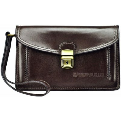 Gregorio kožená pánská dokladová taška etue Tmavě hnědá – Zboží Dáma