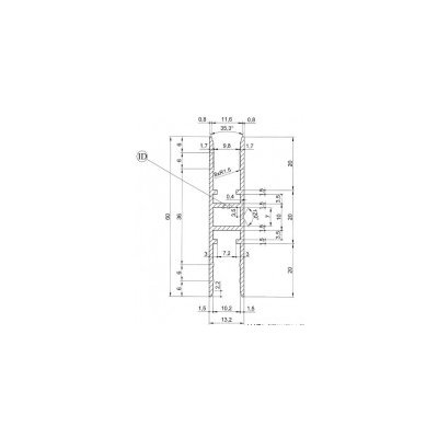 ehlinik Hliníkový H profil mezera 10.2 mm Elox, 1m