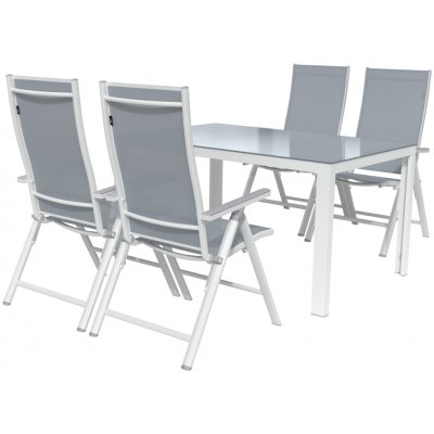 LIVARNO home Sada hliníkového zahradního nábytku s křesly Houston, 5dílná, bílá/šedá – Zboží Dáma