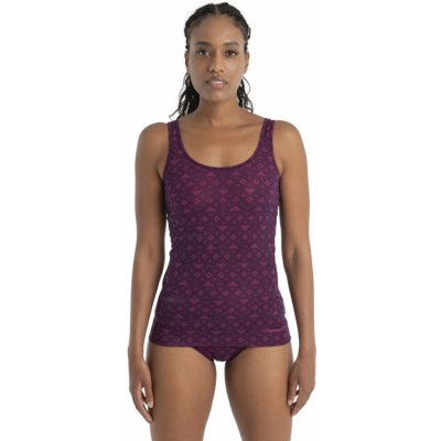 ICEBREAKER Wmns Merino 150 Siren Tank First Snow Nightshade Tempo Aop