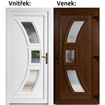 Soft Vchodové dveře 3D 5901 Zlatý dub / Bílá 98 x 198 cm pravé otevírání VEN – Hledejceny.cz