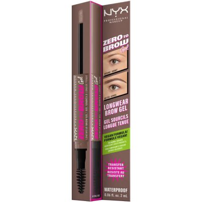 NYX Professional Makeup Zero To Brow Gel gel na obočí 05 Ash Brown 2 ml – Sleviste.cz