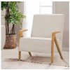 Křeslo Atelier del Sofa Wing Chair Larus Wood Berjer Oak Cream