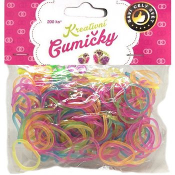 Loom Bands Pletací gumičky vícebarevné 200ks + háček