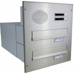 2x poštovní schránka B-042 k zazdění do sloupku + čelní deska se 2x zvonkem a HM URMET - NEREZ / šedá – Hledejceny.cz