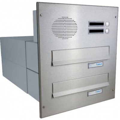 2x poštovní schránka B-042 k zazdění do sloupku + čelní deska se 2x zvonkem a HM URMET - NEREZ / šedá – Hledejceny.cz