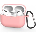 Hurtel pouzdro pro AirPods Pro silikonové měkké pouzdro na sluchátka + přívěsek na klíče růžové (pouzdro D) 5907769310393 – Zboží Mobilmania