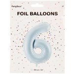 PartyDeco Fóliové číslo 6 modré 86 cm – Zboží Dáma