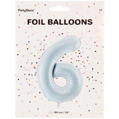 PartyDeco Fóliové číslo 6 modré 86 cm – Zboží Dáma