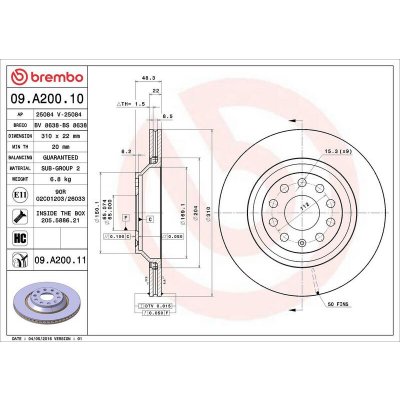 Brzdový kotouč BREMBO 09.A200.10 – Hledejceny.cz