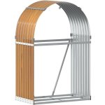 Shumee Dřevník, pozinkovaná ocel, světle hnědý 80 x 45 x 120 cm – HobbyKompas.cz