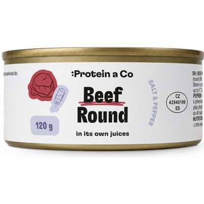 ProteinaCo Hovězí zadní ve vlastní šťávě se solí a pepřem 120 g – Hledejceny.cz