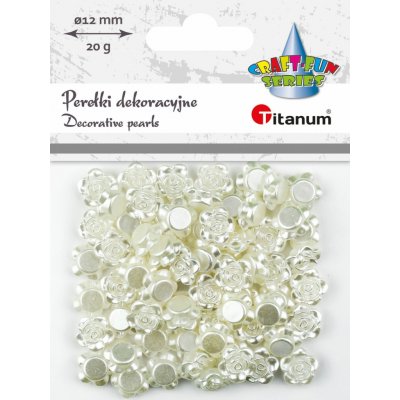 Korálky růže, plastové, 12 mm, bílé 20 g – Zboží Mobilmania