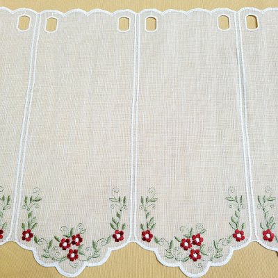Vitrážová záclona KVĚTY ČERVENÉ 40 cm – Hledejceny.cz