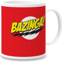 Keramický hrnek CurePink Big Bang Theory/Teorie velkého třesku Bazinga bílý 300 ml