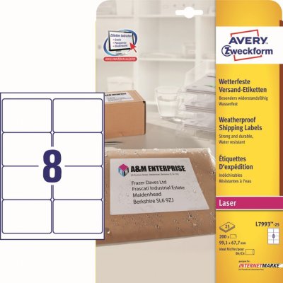 Avery Zweckform 25 listů, A4, bílé L7993-25 – Zboží Mobilmania