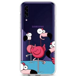 Pouzdro TopQ Samsung A30s silikon Cartoon Flamingos