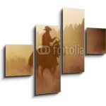 Obraz 4D čtyřdílný - 120 x 90 cm - cowboy in the desert kovboj v poušti – Sleviste.cz