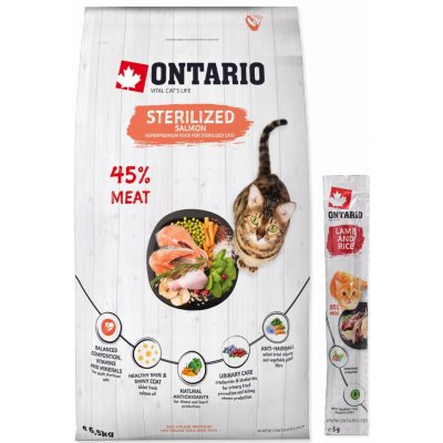 Ontario Cat Sterilised Salmon 6,5 kg – Zbozi.Blesk.cz