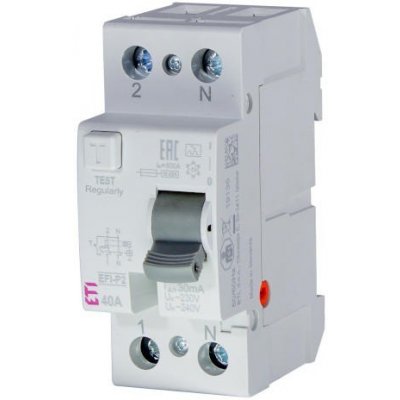 Eti EFI6-P2 AC 25/0,03 2P 25A 30mA 6kA typ AC – Hledejceny.cz